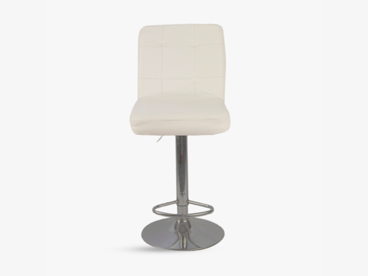 Bar Chair With Backrest (White)_Furniture For Events