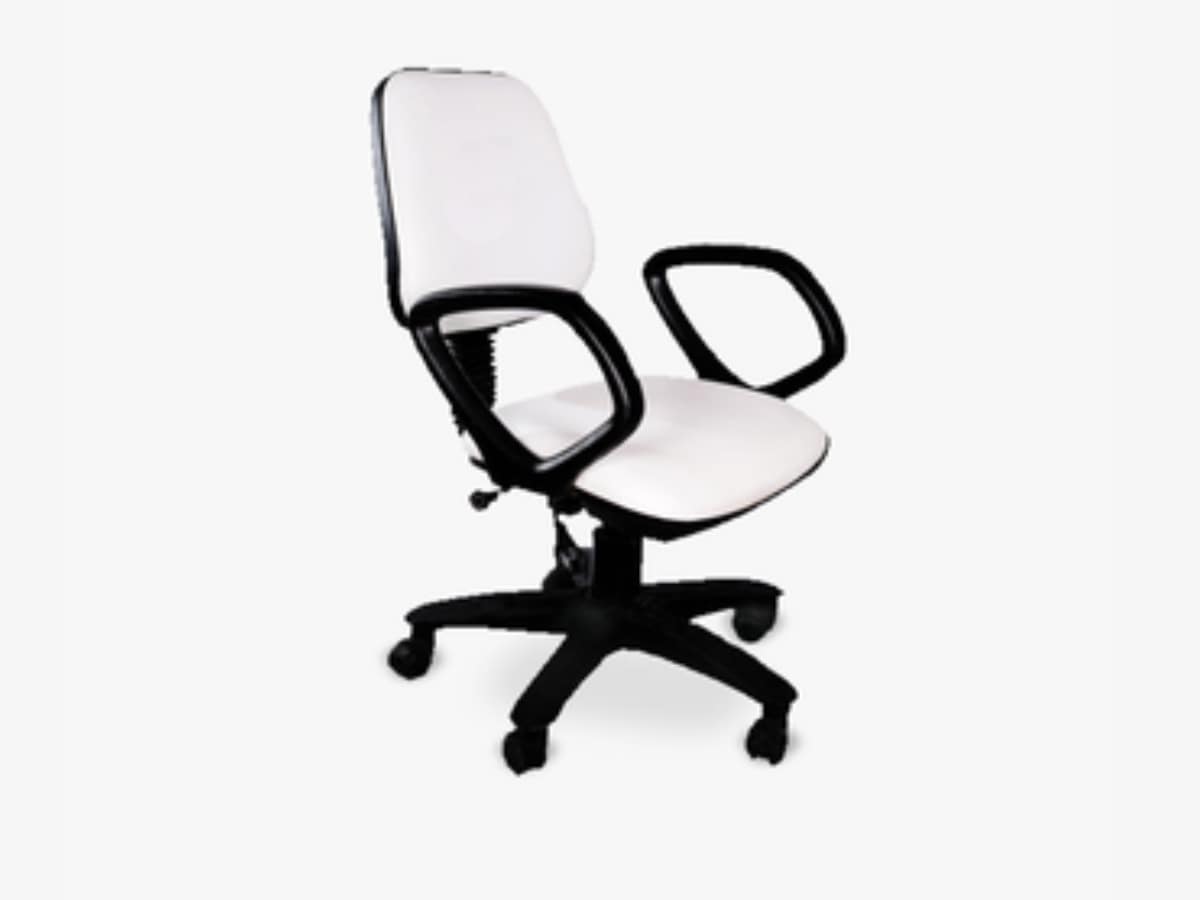 Rexine Computer Chair (White)_Furniture For Events